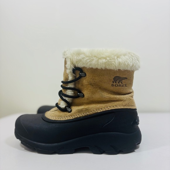 Sorel Snow Angel Tan Leather Rubber Faux Fur Winter Boots NL1810-234 Women Sz 6 - Picture 10 of 10